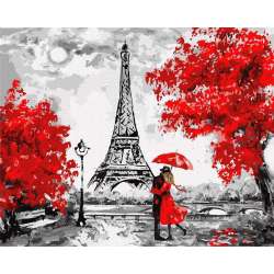Malowanie po numerach - Deszczowy Paryż 40x50 - 1