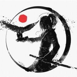 Malowanie po numerach - Córka samuraja 40x40cm - 1