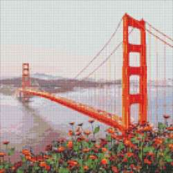 Haft diamentowy z ramą Diamentowa mozaika 40x40cm Poranne San Francisco (AMO7177) - 1