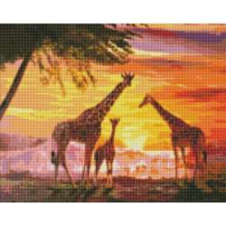 Diamentowa mozaika - Rodzina żyraf 40x50cm - 1