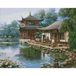 Diamentowa mozaika - Chiński dom 40x50cm