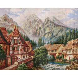 Diamentowa mozaika - Miasto w górach 40x50cm