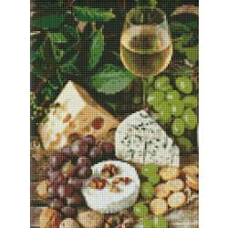 Diamentowa mozaika - Białe wino z serem 30x40cm - 1