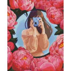 Diamentowa mozaika - Kwiatowe selfie 40x50cm - 1