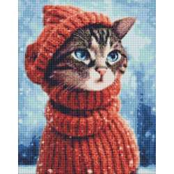 Diamentowa mozaika - Dziwna kotka 40x50cm