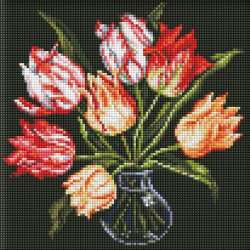 Diamentowa mozaika bez ramy - Eleganckie tulipany - 1