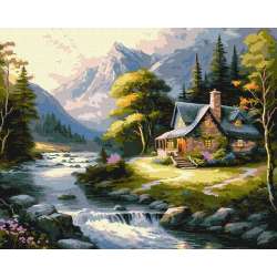 Malowanie po numerach - Dom w górach 40x50cm - 1