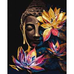 Malowanie po numerach - Budda z lotosami 40x50cm - 1