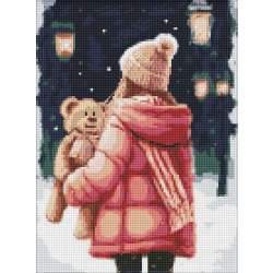 Diamentowa mozaika - Na zimowym spacerze 30x40cm