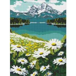 Diamentowa mozaika - Kwitnące stokrotki 30x40cm