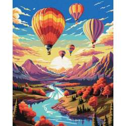 Malowanie po numerach z ramą 40x50cm Lot balonem (KHO2897) - 1