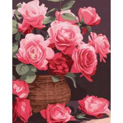 Malowanie po numerach 40x50cm Kolorowe róże (KHO3250)