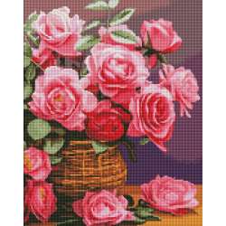 Diamentowa mozaika - Kolorowe róże 40x50cm