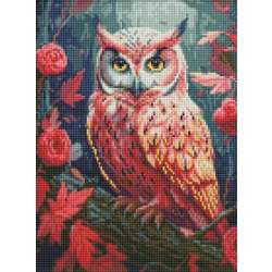 Haft diamentowy z ramą Diamentowa mozaika 30x40cm Kolorowa sowa z kryształkami AB (AMO7875)