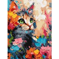 Malowanie po numerach 30x40cm Puszysty kot (KHO6598)
