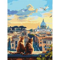Malowanie po numerach - Koty w Rzymie 30x40cm