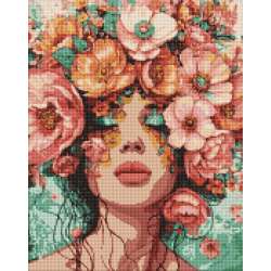 Diamentowa mozaika - Dziewczyna w kwiatach