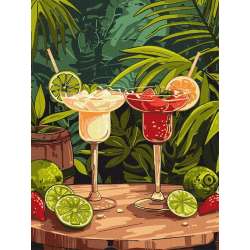 Malowanie po numerach - Egzotyczne drink 30x40cm - 1