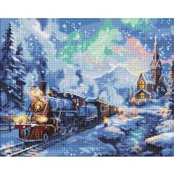 Diamentowa mozaika - Świąteczny pociąg 40x50cm