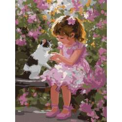 Malowanie po numerach - Zabawy z kotkiem 30x40cm