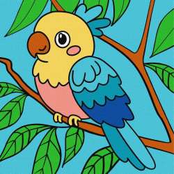 Malowanie po numerach - Jaskrawa papuga Kids