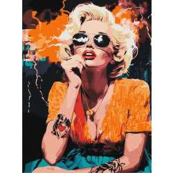 Malowanie po numerach - Monroe w Hollywood 30x40cm - 1