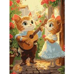 Malowanie po numerach - Kocie romanse 30x40cm