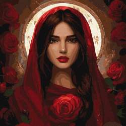 Malowanie po numerach - Róża majowa 40x40cm