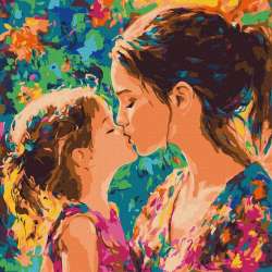 Malowanie po numerach - Pocałunek matki 40x40cm - 1