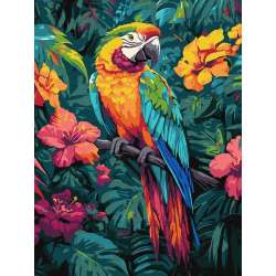 Malowanie po numerach - Tropikalny ptak 30x40cm