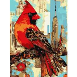 Malowanie po numerach - Miejski ptaszek 30x40cm