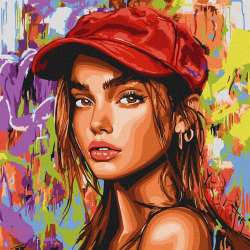 Malowanie po numerach-Nowoczesny Czerwony Kapturek