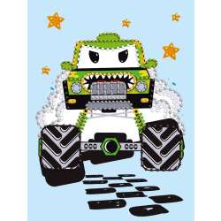Diamentowa mozaika - Zielony samochodzik 15x20cm