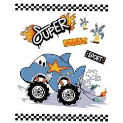 Diamentowa mozaika - Samochód delfin 15x20cm