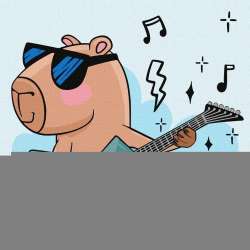 Malowanie po numerach - Kapibara gwiazda rocka