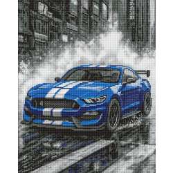 Diamentowa mozaika - Niebieskie wyścigi 40x50cm