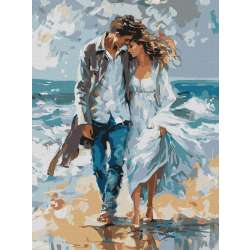 Malowanie po numerach - Para na wybrzeżu 30x40cm