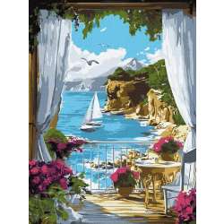 Malowanie po numerach - Słoneczna przystań 30x40cm - 1