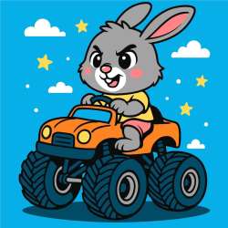 Malowanie po numerach - Zająć w samochodzie Kids - 1