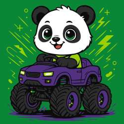 Malowanie po numerach - Panda w samochodzie Kids