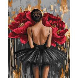 Malowanie po numerach - Baletnica z piwoniami