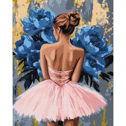 Malowanie po numerach - Baletnica z piwoniami
