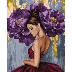 Malowanie po numerach - Baletnica z piwoniami