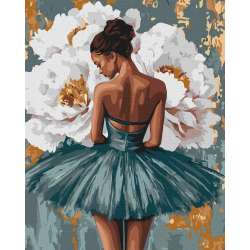Malowanie po numerach - Baletnica z piwoniami