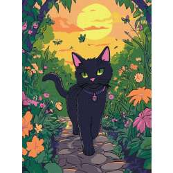 Malowanie po numerach - Kotek w ogrodzie 30x40cm