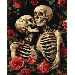 Malowanie po numerach - Zakochane Szkielety - 1