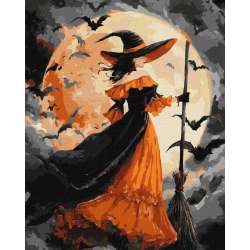 Malowanie po numerach - Czarownica przy księżycu