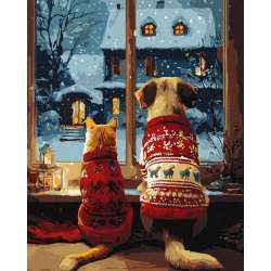 Malowanie po numerach - Przytulność futrzaków