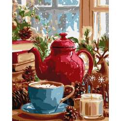 Malowanie po numerach - Zimowa atmosfera 40x50cm