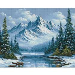 Diamentowa mozaika - Mroźny oddech lasu 40x50cm